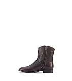 Frye Melissa Button Short 2 Boots for Women Made from Italian Leather with Antique Brass Hardware, Leather Lining, and Leather Outsole – 7” Shaft Height, Black/Scarlet - 8M