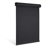 Changshade Cordless Blackout Customized Roller Shades with Valance, Room Darkening Roll-up Shade Easy Install, Fabric Windows Blinds for Home, Bedroom and Office, Black
