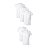 Hanes Men Hanes Men's White Performance Moisture-Wicking Crewneck Undershirt Tees, 5-Pack
