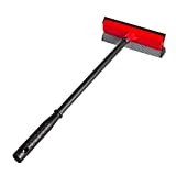 DSV Standard Window Squeegee for Car Windows, 2-in-1 Window Cleaner for Car Windshield, Gas Station, Shower, and Glass | Auto Squeegee with 17.5' Handle, 8' Soft Rubber Blade & Highly Absorbent Sponge