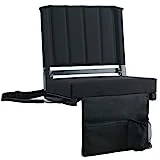 SPORT BEATS Stadium Seat for Bleachers with Back Support and Wide Padded Cushion Stadium Chair - Includes Shoulder Strap and Cup Holder