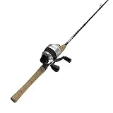 Zebco 33 Cork Spincast Reel and Fishing Rod Combo, 6-Foot 6-Inch 2-Piece Graphite Rod with Cork Handle, Quickset Anti-Reverse Fishing Reel with Bite Alert, Silver