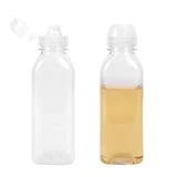 Mozeat Lens 10oz Condiment Squeeze Bottles,2 Pack Clear Olive Oil Dispenser Bottle for Kitchen Squirt Empty Bottles Small Squeeze Bottle for Syrup,Sauces,Dressing,Oil,Leak Proof,BPA-FREE