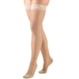 Truform Sheer Compression Stockings, 15-20 mmHg, Women's Thigh High Length, 20 Denier, Nude, Small