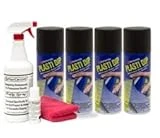 DipYourCar Plasti Dip Matte Black Wheel Paint Kit - DIY Set with Cans of Sprayable Automotive Peelable Protection PreDip Cleaner Spray DipRelease for Tires and Microfiber Towel for Car Rims.