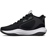 Under Armour Unisex Lockdown 6 Basketball Shoe, (001) Black/White/White, 9 US Men