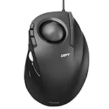 ELECOM DEFT Trackball Mouse, Wired, Finger Control, 8-Button Function with Smooth Tracking, Ergonomic Design, Windows11, macOS (M-DT2URBK)
