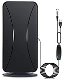 2023 Amplified HD Digital TV Antenna Long 300 Miles Range, Indoor and Outdoor Range 360° TV Reception Amplifier Signal Booster w/33ft Coax HDTV Cable, Support 4K 1080p Fire TV Stick & All Older TV's