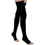 Thigh High 20-32 mmHg Compression Stocking Toeless Compression Socks for women & men circulation with Silicone Dot Band