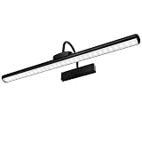 lsvgoe 23' Wireless Picture Lights, Rechargeable Battery Art Display Light with Remote Control, Dimmable/Timer Off Dartboard Light, 3 Lighting Modes Full Metal Painting Display Lights (Black)