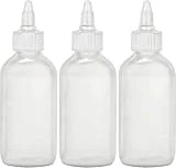 BRIGHTFROM Condiment Squeeze Bottles - 4 OZ Squirt Empty Bottles, Twist Top Cap, Leak Proof - Great for Ketchup, Mustard, Syrup, Sauces, Dressing, Oil, Arts and Crafts, BPA-FREE Plastic - 3 PACK