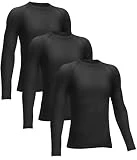 Rolimaka 3 Pack Boys' Girls' Compression Shirts Youth Long Sleeve Undershirt Sports Moisture Wicking Baselayer 3Black XL