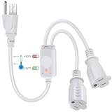 Feekoon Thermostatically Controlled Outlet, 32°F Auto On/50°F Auto Off Plug in Thermostat Controlled Outlet Switch Heaters Accessories Temperature Controlled Outlet for Freeze Protection/Farm, 2-in-1