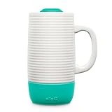 Ello Jane 18oz Ceramic Travel Mug with Handle, Splash-Resistant Slider Lid and Built-in Coaster, Perfect for Coffee and Tea, BPA Free, Dishwasher Safe, Holiday Gift Her Him, Mint