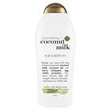 OGX Nourishing + Coconut Milk Moisturizing Shampoo for Strong & Healthy Hair, with Coconut Milk, Coconut Oil & Egg White Protein, Paraben-Free, Sulfate-Free Surfactants, 25.4 fl oz