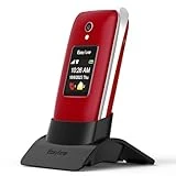 Easyfone Prime-A1 Pro 4G Unlocked Big Button Flip Cell Phone for Seniors, 2.4'' HD Display, Large Fonts, Clear Sound, SOS Button, SIM Card Included, 1500mAh Battery with a Charging Dock (Red)