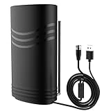 2023 Digital TV Antenna, Free Local Channels, 450+ Miles Range TV Antenna, 4K HD 1080P VHF UHF Support, Indoor/Outdoor Ready, with 16.5 Ft Coax Cable and Signal Booster