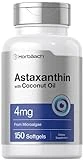 Astaxanthin 4mg | 150 Softgels | with Coconut Oil | Supplement from Microalgae | Non-GMO, Gluten Free | by Horbaach