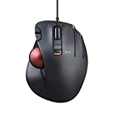 ELECOM EX-G Trackball Mouse, Wired, Thumb Control, Ergonomic Design, 5-Button Function with Smooth Tracking, Ergonomic Design, Optical Gaming Sensor, Smooth Red Ball, Windows11, macOS (M-XT2URBK-G)