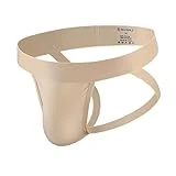 BRODDLE Men's Jockstrap Stretchy Nylon Pouch Workout Performance Athletic Supporters for Men Beige