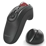ELECOM Relacon Handheld Trackball Mouse, Thumb Control, Left Right Handed Mice, Bluetooth, 10-Button Function, Ergonomic Design, Optical Gaming Sensor, Smooth Red Ball, Windows11, macOS (M-RT1BRXBK)