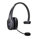 Gixxted Bluetooth Headset, Trucker Bluetooth Headset with Noise Canceling Microphone, 60 Hours Working Time Wireless on-Ear Headset for Computer Cell Phone Trucker Home Office Work (Black)