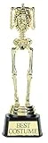 amscan Ultimate Gold Best Costume Skeleton Plastic Trophy - 9.5'x3', 1 Count - Durable & Unique Design - Perfect for Awarding, Competitions, Events & More