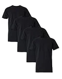 Hanes Men's Undershirts, Odor Control, Moisture-Wicking Tee Shirts, Black - 4 Pack, Medium