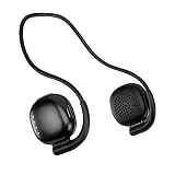 CHUYI Over Ear Wireless Bluetooth Headphones Behind The Head, Foldable Wireless Stereo Wrap Around Head Headset On-Ear Earphones for Workout, Office, Walking, 23Hrs Music Time (Black)
