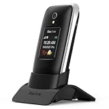 Easyfone Prime-A1 Pro 4G Unlocked Big Button Flip Cell Phone for Seniors, 2.4'' HD Display, Large Fonts, Clear Sound, SOS Button, SIM Card Included, 1500mAh Battery with a Charging Dock (Black)