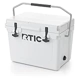 RTIC Hard Cooler 20 qt, White, Ice Chest with Heavy Duty Rubber Latches, 3 Inch Insulated Walls Keeping Ice Cold for Days, Great for The Beach, Boat, Fishing, Barbecue or Camping