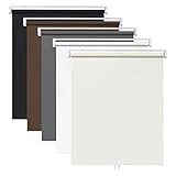 LazBlinds No Tools No Drill Cordless Roller Blinds Shades, 100% Blackout Waterproof Fabric Thermal Insulated UV Protection Privacy Blinds for Window Size 35'' W x 72'' H, Black