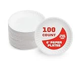 Hygloss Products Paper Plates - Uncoated White Plate - Use for Foodware, Events, Activities, Crafts Projects and More - Environmentally Friendly - Recyclable and Disposable - 6-Inches - 100 count