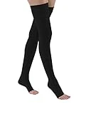 JOBST Relief Compression Stockings 20-30 mmHg Thigh High Silicone Dot Band Open Toe Black X-Large