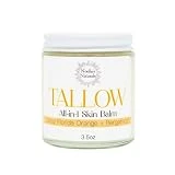 Tallow Balm - Organic Grassfed Tallow - 3.5oz - Orange + Bergamot - Moisturizing - Dry Skin - Stretch Marks - All Natural
