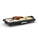 GreenPan Healthy Ceramic Nonstick, Extra Large 20' Electric Griddle for Pancakes Eggs Burgers and More, Stay Cool Handles, Removable Drip Tray, Adjustable Temperature Control, PFAS-Free, Black