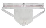 Mens GYM Old School Jockstrap with 2' Waistband (White, Large)
