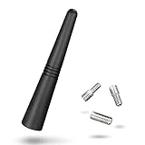 Eightwood Universal Short Car Antenna 3.6 inch, Roof Mount Vehicle AM FM Radio Antenna Mast Replacement, Flexible Rubber Antennae with M4 M5 M6 Thread Adapters
