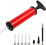 Ball Pump, Sports Ball Pump with 5 Needles, Nozzle, Extension Hose, Push & Pull Inflator System, Perfect for Volleyball, Basketball, Football, Soccer, Water Polo, Swim Inflatables