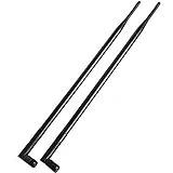 1.3ft 2X 10dBi WiFi Bluetooth Antenna Dual Band Omni Directional Antenna 2.4Ghz/5Ghz RP-SMA Male Long Range for Wireless Wi-Fi Router Network Devices PC Camera WiFi 6 Adapter Desktop PC USB Adapter