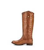 Frye Melissa Inside Zip Riding Boots for Women Featuring Supple Leather Lining with Rubber Infused Leather Outsole and Signature Hardware – 14 ¾” Shaft Height, Cognac - 8M