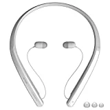 LG Tone Flex Wireless Bluetooth Stereo Neckband Earbuds HBS-XL7-32-Bit Hi-Fi DAC, Meridian Audio,Google Assistant (White)