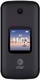Alcatel SMARTFLIP 4052R | 4G LTE | 4GB Flip-Phone | Bluetooth, WiFi, Big Buttons | Carrier locked to AT&T. Phone is not unlocked - Volcano Black