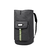 SUOVOCK laundry bag backpack, extra-large heavy duty laundry bags, laundry backpack for college students, with drawstring closure (charcoal grey laundry bag with straps)