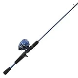 Zebco Slingshot Spincast Reel and Fishing Rod Combo, 5-Foot 6-Inch 2-Piece Fishing Pole, Size 30 Reel, Right-Hand Retrieve, Pre-Spooled with 10-Pound Zebco Line, Blue