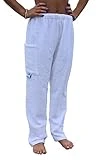Paradise Towelwear Co. Towel Pants for Swimmers – Cotton Terry Towel Pants – Beach Coverup – Resort Wear – Swim wear - Adult Small White