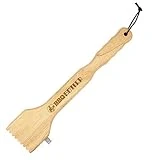 BBQ Butler Wood Grill Scraper - Wooden Barbecue Cleaner - BBQ Tools - Bristle Free - Food Safe Oak Grill Scraper with Metal Scraping Hook and Bottle Opener