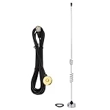 TWAYRDIO Dual Band NMO Antenna, 17 Inch VHF UHF Amateur Radio Antennas for 2Meter 70CM Mobile Radios, with 13ft RG58 Coax Cable NMO to PL259 for Midland Motorola Kenwood Mobile Transceivers