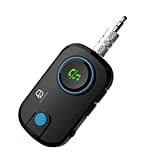 ByDiffer Dual Link Bluetooth 5.0 Audio Transmitter Receiver Sharing for up 2 Headphones, 3 in 1 Aptx Low Latency Wireless Adapter Splitter for TV Airplane Car Home Stereo System