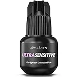 Sensitive Eyelash Extension Glue for Professionals | Low Humidity Strong Black Lash Adhesive for Long Lasting Semi Permanent Individual Lash Extensions – 3-4s Fast Drying / 6 Weeks Retention